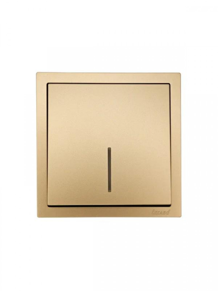 Выключатель 1-кл. с индик. СП ZIMA IP20 10А безвинт. зажим зол. LEZARD 704-3688-111QC