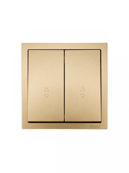 Выключатель проходной 2-кл. СП ZIMA IP20 10А безвинт. зажим зол. LEZARD 704-3688-106QC