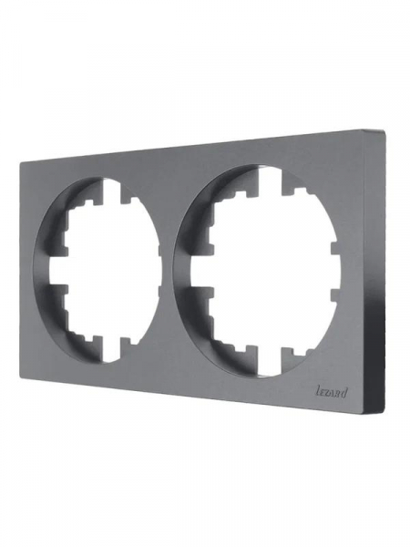 Рамка 2-м OSEN горизонт. квадрат сер. матов. LEZARD 743-7400-147