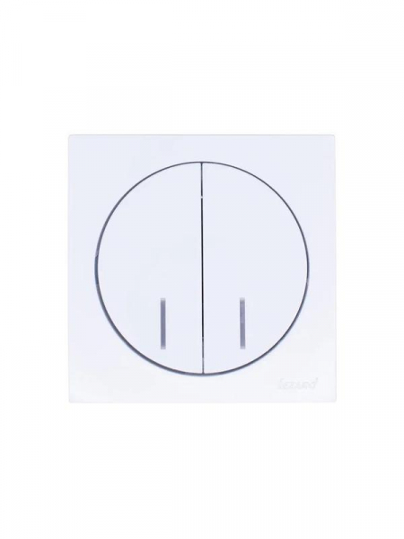 Выключатель 2-кл. СП OSEN 10А IP20 с подсветкой механизм бел. LEZARD 743-0288-112