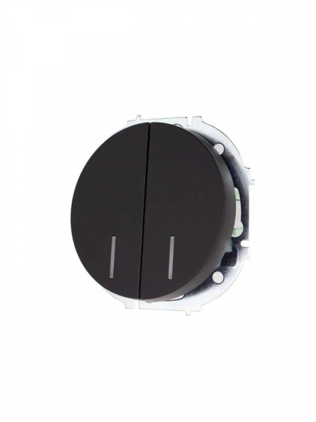 Выключатель 2-кл. СП OSEN 10А IP20 с подсветкой механизм черн. бархат LEZARD 743-4288-112