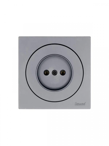 Розетка 1-м СП OSEN без заземл. ПБТ механизм сер. матов. LEZARD 743-7488-121B