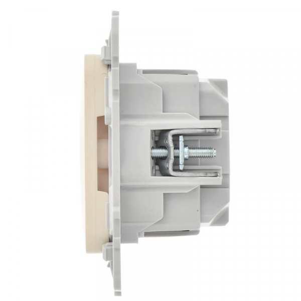 Розетка СП FLITE РС11-1-ФлСл 16А с заземл. без защ. шторок безвинтовое крепление механизм сливочный IEK FI-R11-16-1-K86