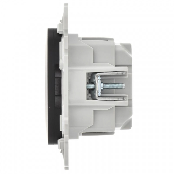 Розетка СП FLITE РС11-1-ФлЧ 16А с заземл. без защ. шторок безвинтовое крепление механизм черн. IEK FI-R11-16-1-K02