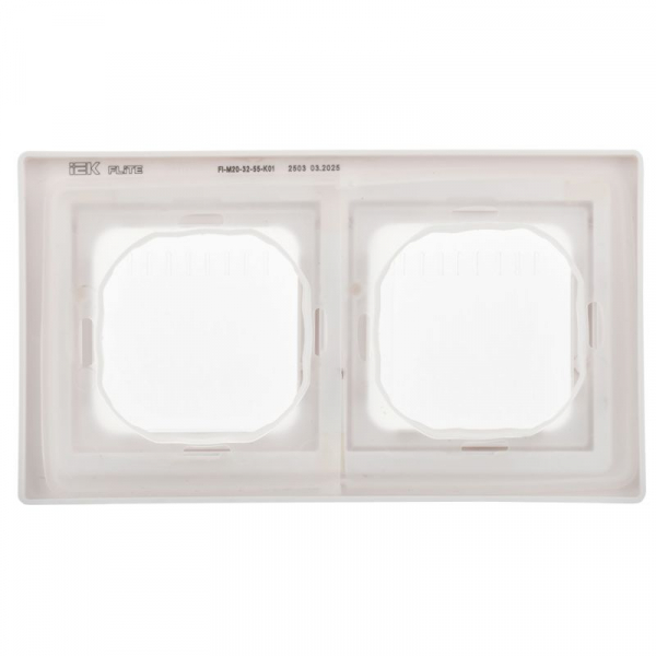 Рамка 2-м СП FLITE Рпро-2-55-ФлБ IP55 бел. IEK FI-M20-32-55-K01