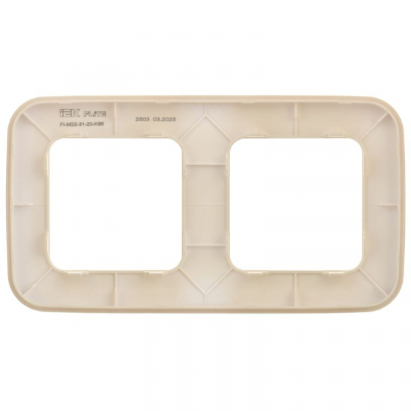Рамка 2-м СП FLITE РУ-2-А-ФлСл сливочный IEK FI-M22-31-20-K86
