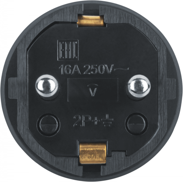 Вилка прямая 61 368 NCA-PLR02-16A-E-IP44-BL с заземл. каучук черн. Navigator 61368