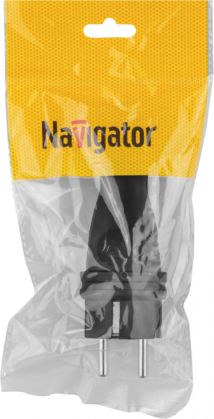 Вилка прямая 61 368 NCA-PLR02-16A-E-IP44-BL с заземл. каучук черн. Navigator 61368