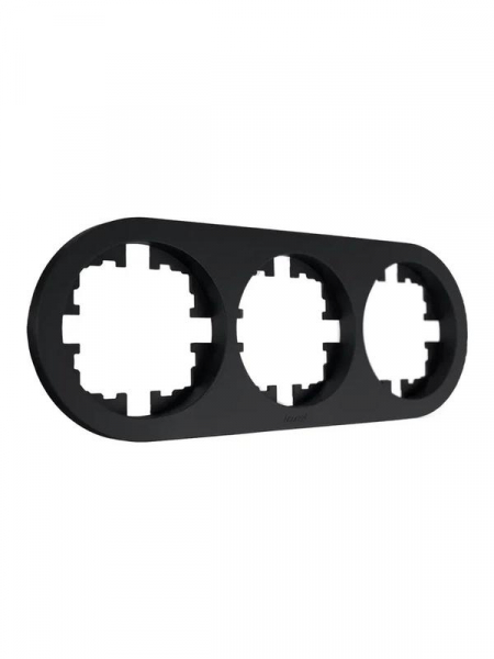 Рамка 3-м OSEN горизонт. круглая черн. бархат LEZARD 744-4200-148