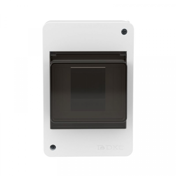 Щиток настенный 4мод. с тонированной дверцей бел. DKC F04W0WD