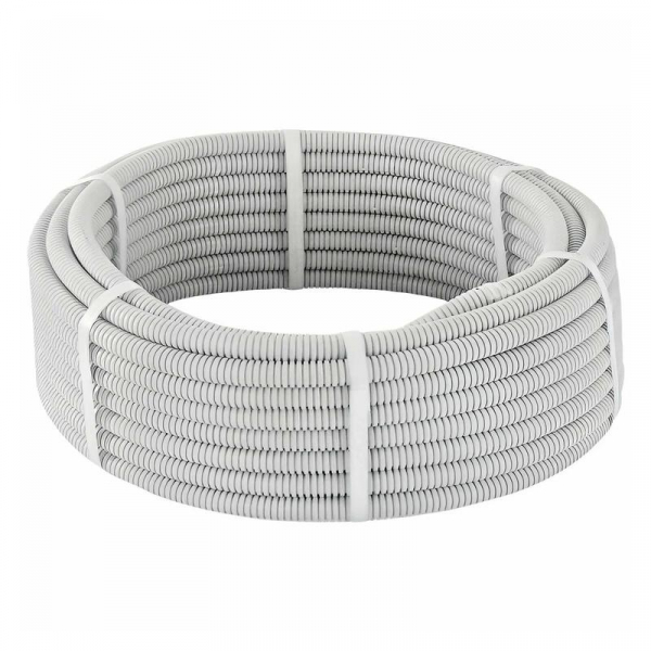 Труба гофрированная ПВХ d20мм с протяжкой сер. (уп.10м) TOKOV ELECTRIC TKE-TG/P-20-C06/10