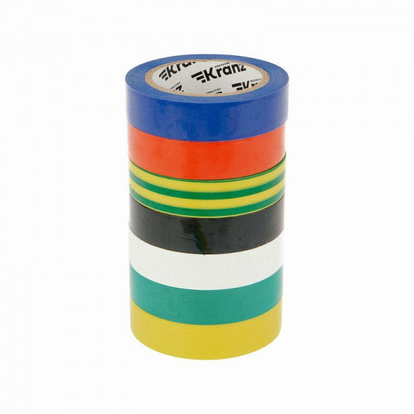 Набор изоляционных лент 0.13х15мм 10м 7 цветов Kranz KR-09-2010-E