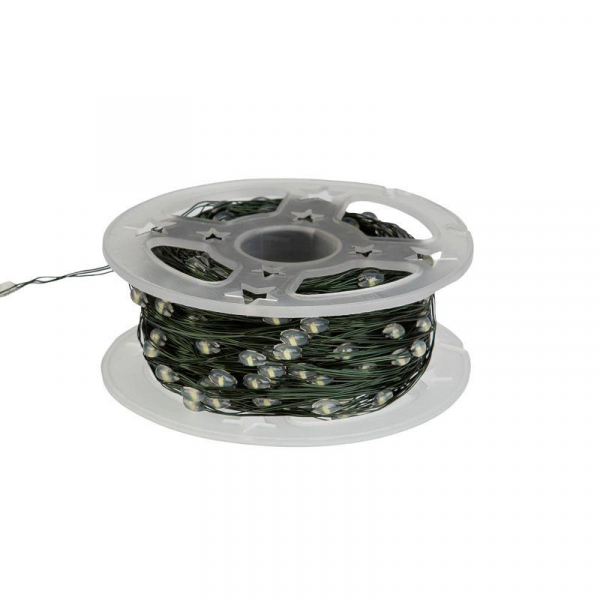 Гирлянда светодиодная "Роса" 50м 500LED бел. IP20 230В с контроллером провод зел. Neon-Night 303-285