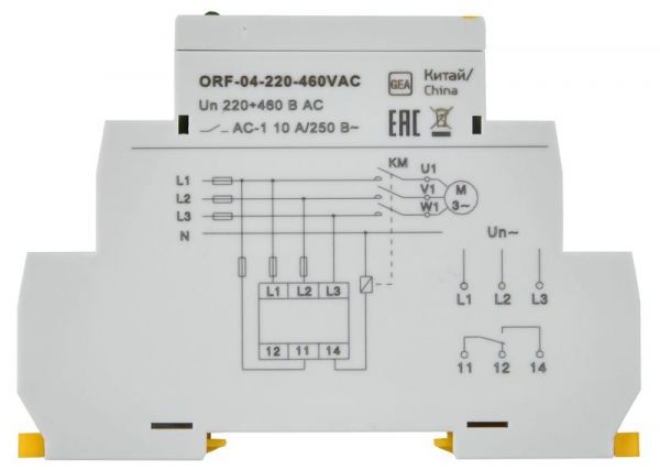 Реле фаз ORF 04 3ф 220-460В AC IEK ORF-04-220-460VAC