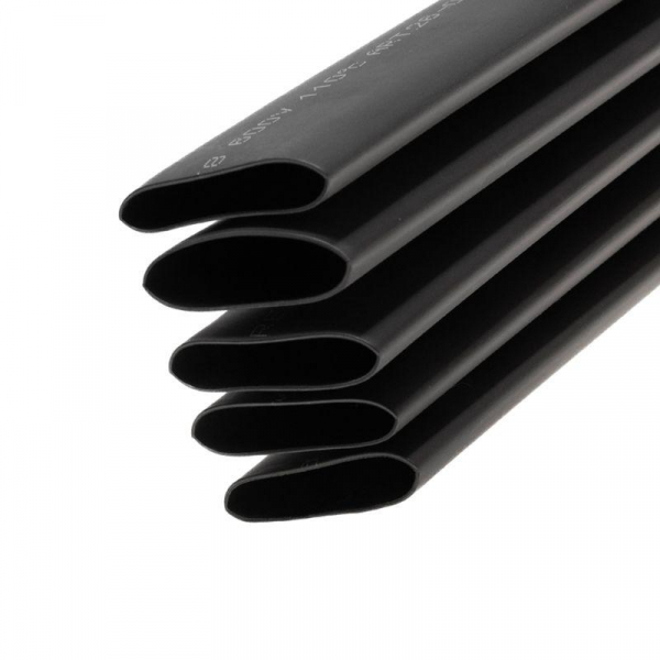 Трубка термоусадочная двустенная клеевая 24/8 (3:1) 1м черн. Rexant 26-0024