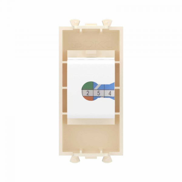 Розетка телефонная 1мод. Avanti "Ванильная дымка" RJ12 без шторок модульная механизм DKC 4405611