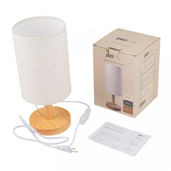 Светильник настольный JH1-01-iv 1х60Вт E27 (основа: натуральное дерево) IP20 JazzWay 5058231