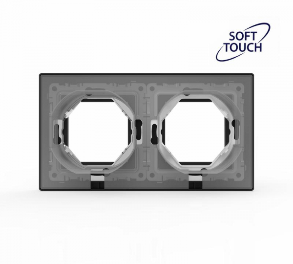 Рамка 2-м Pixel IP44 карбон TOKOV ELECTRIC TKE-PX-RM2-C14-IP44