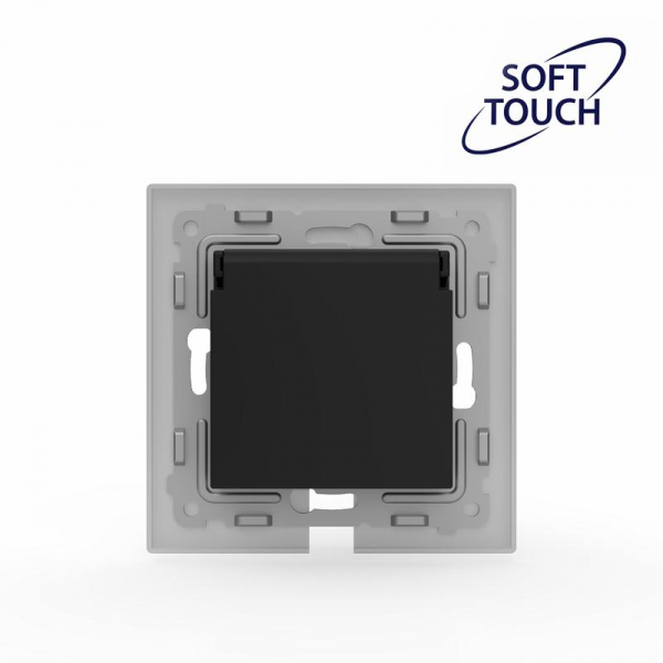 Розетка 1-м СП Pixel IP44 с заземл. с крышкой механизм карбон TOKOV ELECTRIC TKE-PX-R1ZSW1-C14-IP44