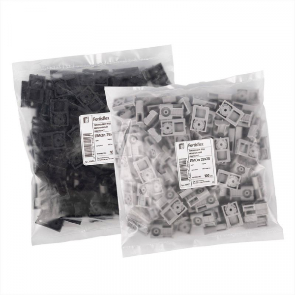 Площадка монтажная под пистолет усиленная ПМОп 29х20 черн. (уп.100шт) Fortisflex 89485