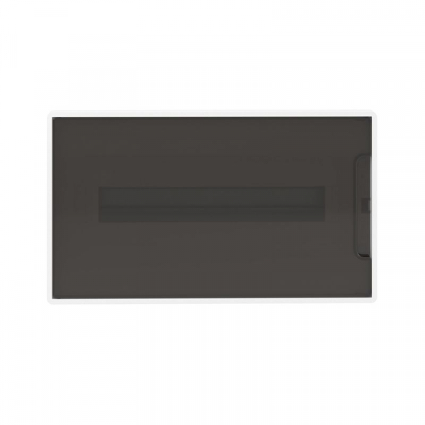 Щиток встраиваемый FRAME 18мод с тонированной дверцей с 2 шинами PEN на 8 и 10 отверст. бел. DKC F18B1WD