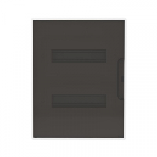 Щиток встраиваемый FRAME 24мод с тонированной дверцей с 4 шинами PEN (2шт на 8 отверст. и 2шт на 6 отверст.) бел. DKC F24B1WD