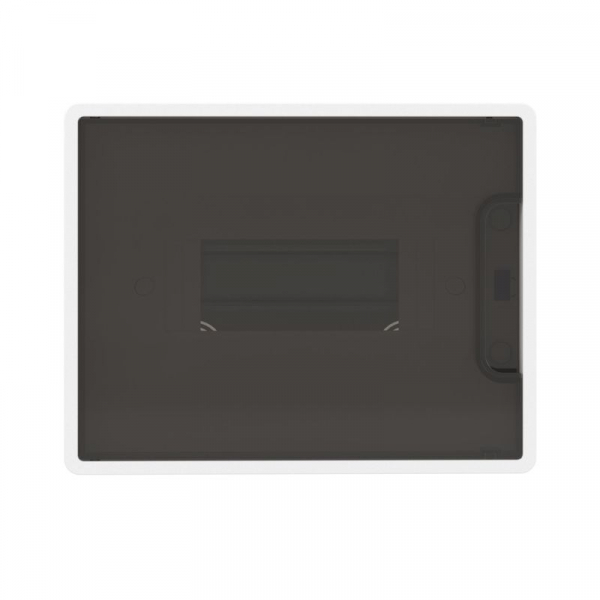 Щиток встраиваемый 8мод. IP41 с тонированной дверцей с 2 шинами PEN на 6 и 8 отверст. бел. DKC F08B1WD