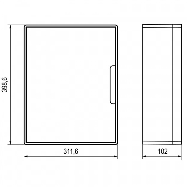 Щиток настенный 24мод. с бел. дверцей с 4 шинами PEN (2шт на 8 отверст. и 2шт на 6 отверст) бел. DKC F24W1WW