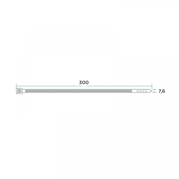 Хомут кабельный 7.6х300 нейл. черн. (уп.100шт) Rexant 07-0303