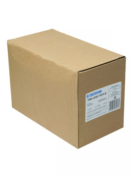 Пускатель ПМА-4200 УХЛ4 В 63А 220В 2НО+2НЗ IP00 нереверсивный с реле РТТ-221П 53.5-63.0А Электротехник ET001423