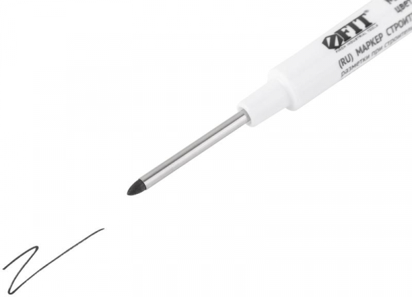 Маркер строительный перманентный тонкий удлиненное перо черн. FIT 04342