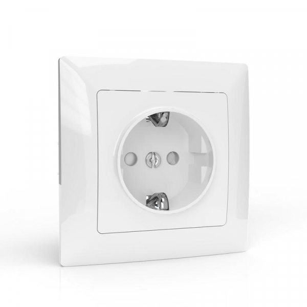 Розетка 1-м СП AVA 16А IP20 с заземл. защ. шторки в сборе бел. TOKOV LIGHT TKL-AV-R1FZSF-C01