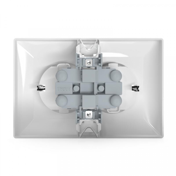 Розетка 2-м СП AVA 16А IP20 с заземл. защ. шторки в сборе бел. TOKOV LIGHT TKL-AV-R2FZSF-C01