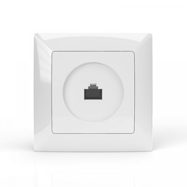 Розетка компьютерная 1-м СП AVA в сборе бел. TOKOV LIGHT TKL-AV-RC1-C01