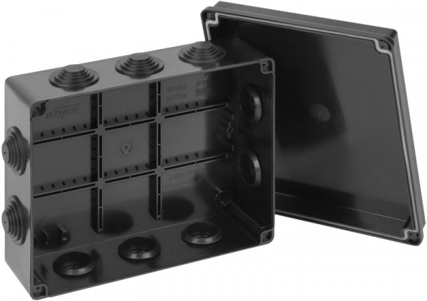 Коробка Тусо распаячная для ОП 240х195х90мм УХЛ1 черн. Ruvinil 67065Ч