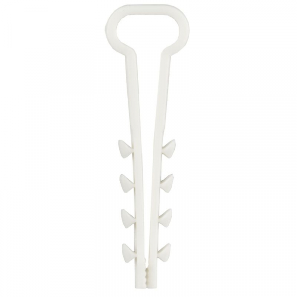 Дюбель-хомут 10х5мм для плоского кабеля нейлон бел. (уп.100шт) GENERICA UDH14-10-05-100-K01-G