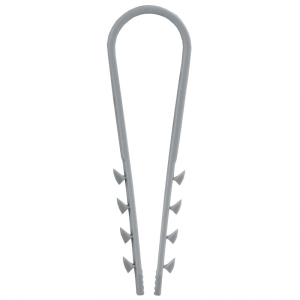 Дюбель-хомут 11х18мм для круглого кабеля нейлон сер. (уп.100шт) GENERICA UDH13-11-18-100-K03-G