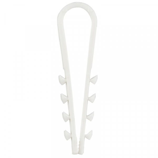 Дюбель-хомут 5х10мм для круглого кабеля нейлон бел. (уп.100шт) GENERICA UDH13-05-10-100-K01-G