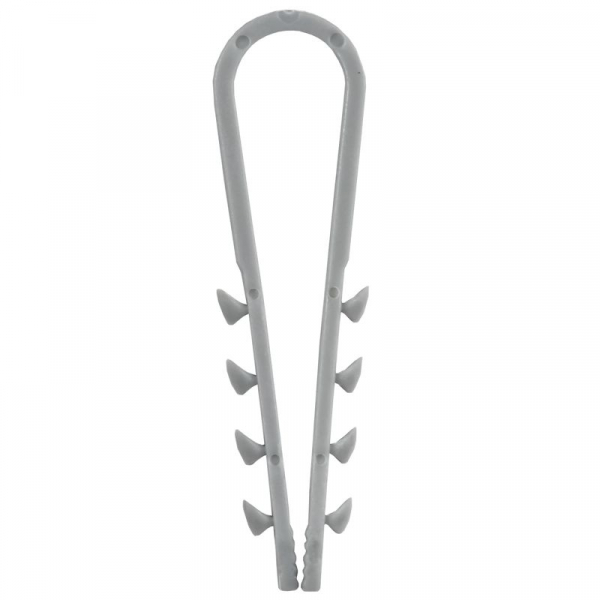 Дюбель-хомут 5х10мм для круглого кабеля нейлон сер. (уп.100шт) GENERICA UDH13-05-10-100-K03-G