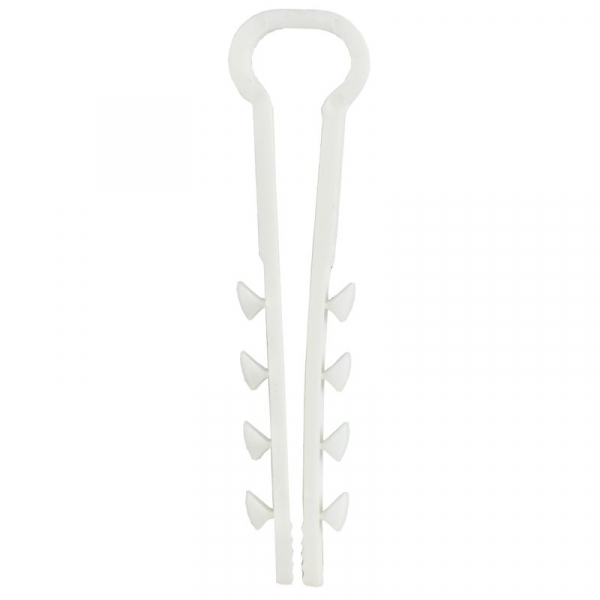 Дюбель-хомут 8х5мм для плоского кабеля нейлон бел. (уп.100шт) GENERICA UDH14-08-05-100-K01-G