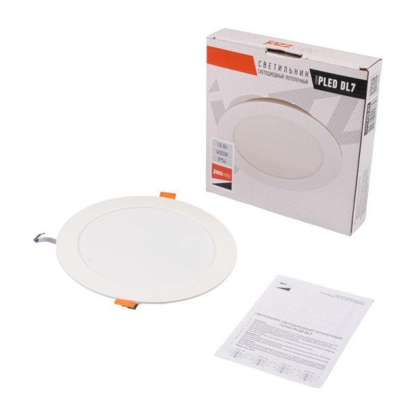 Светильник светодиодный PLED DL7 WH Downlight 18Вт 4000К 170х26мм IP54 ДВО встраив. JazzWay 5046658
