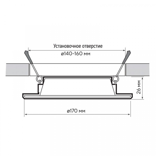 Светильник светодиодный PLED DL7 WH Downlight 18Вт 4000К 170х26мм IP54 ДВО встраив. JazzWay 5046658