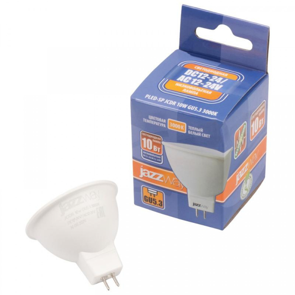 Лампа светодиодная низковольтная PLED-SP JCDR 10Вт 3000К GU5.3 12-24В Pro JazzWay 5049703