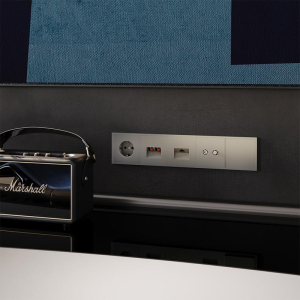 Розетка компьютерная 1-м СП S70 RJ45 кат.6 механизм кашемир Voltum VLS060103