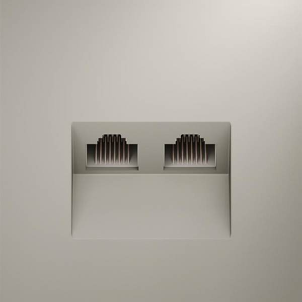 Розетка компьютерная 2-м СП S70 RJ45 + RJ45 кат.6 механизм кашемир Voltum VLS060203