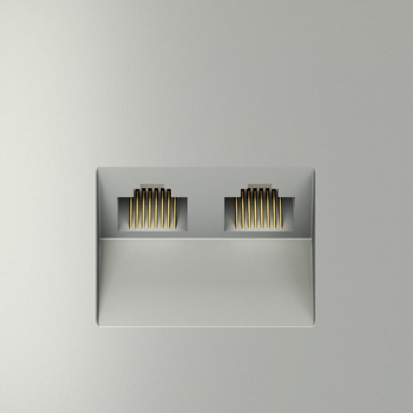 Розетка компьютерная 2-м СП S70 RJ45 + RJ45 кат.6 механизм сталь Voltum VLS060205