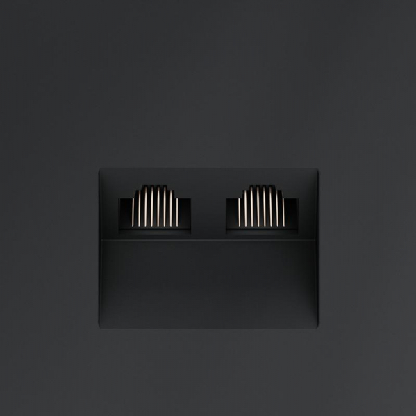 Розетка компьютерная 2-м СП S70 RJ45 + RJ45 кат.6 механизм графит Voltum VLS060207