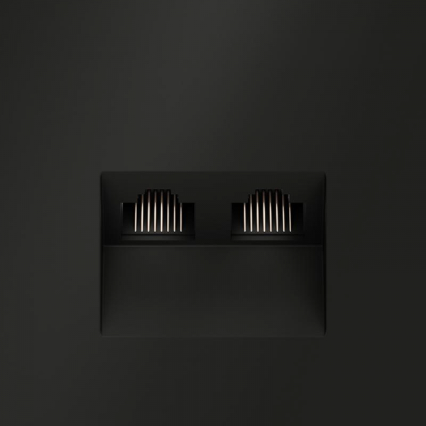 Розетка компьютерная 2-м СП S70 RJ45 + RJ45 кат.6 механизм черн. матов. Voltum VLS060208