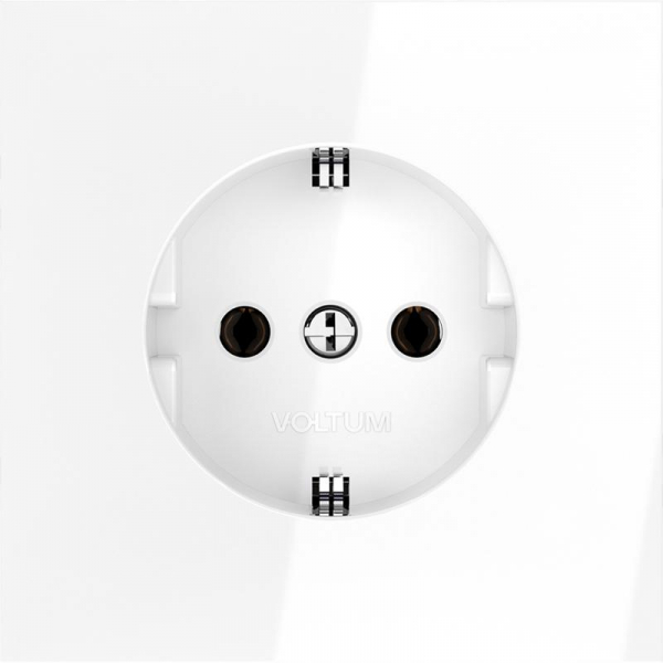 Розетка 1-м СП S70 16А с заземл. механизм бел. глянцевый Voltum VLS040101