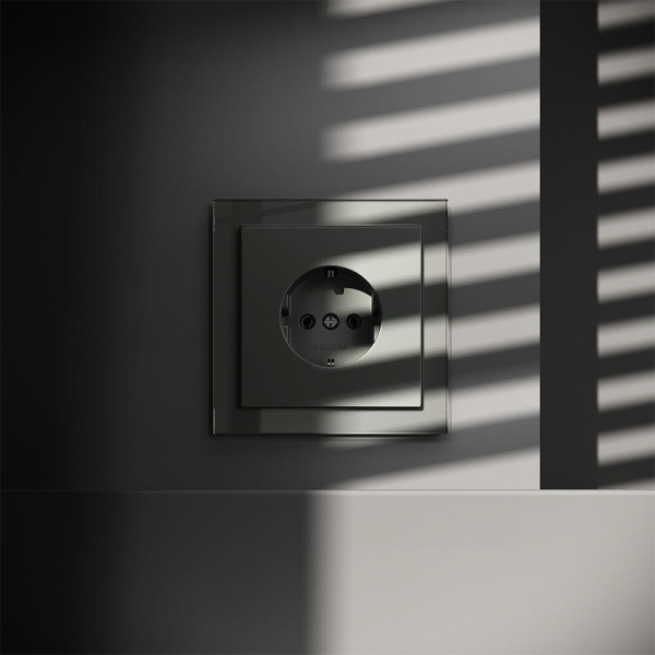 Розетка 1-м СП S70 16А с заземл. механизм титан Voltum VLS040106